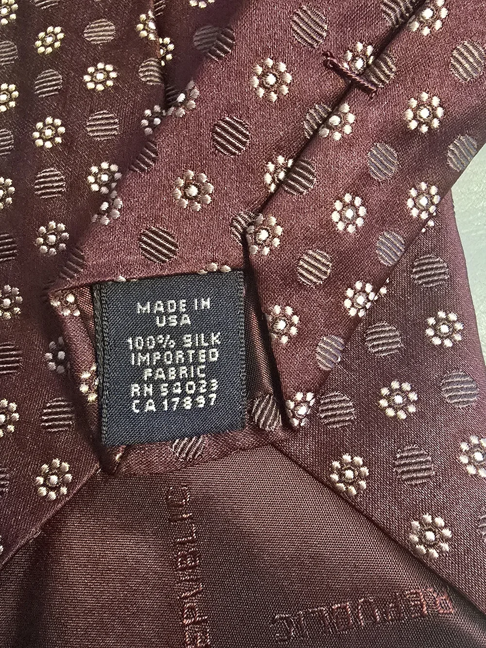 Banana Republic Jacquard Geometric Necktie Red Woven Silk Tie